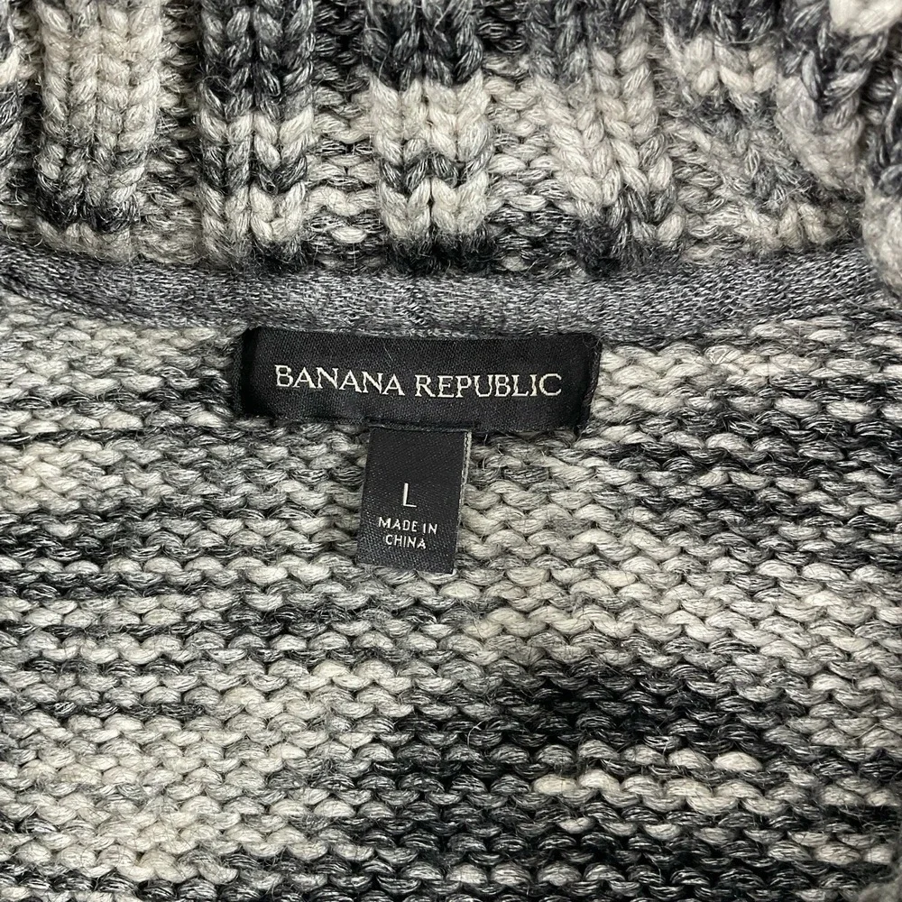 Banana Republic Cardigan Men Large Gray Long Sleeve Button Heavyweight Wool Knit